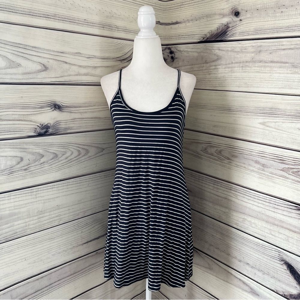 Forever 21 Navy & White Striped Shift Tank Dress